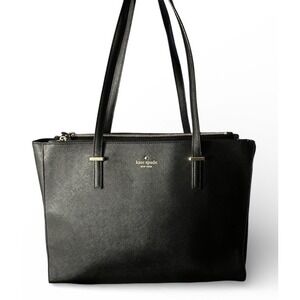 Kate Spade Black Saffiano Leather Gold Hardware Tote Bag Purse Handbag